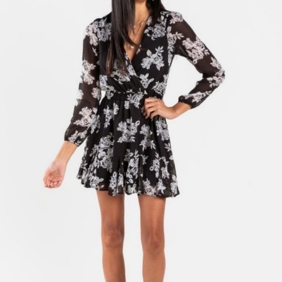 Altar'd State Black and White Floral Dress - Picture 1 of 9